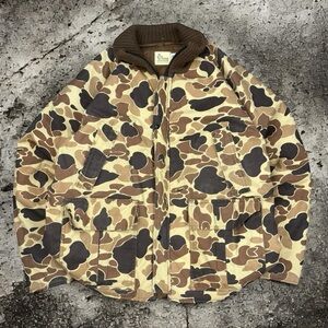 Vintage Duck Camo Jacket with Knit Collar
